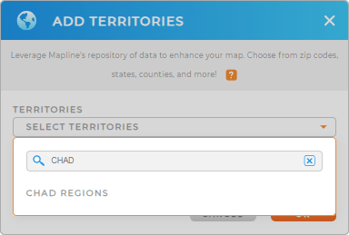 Add Chad regions to your map in Mapline