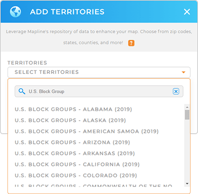 Add U.S. block groups to your Mapline map