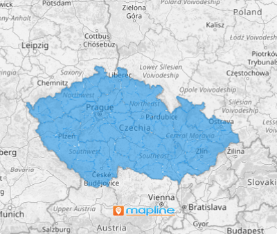 Map of Czech districts