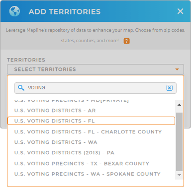 Add U.S. Voting Districts to your map in Mapline