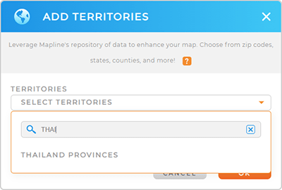 Add Thailand provinces to your Mapline map