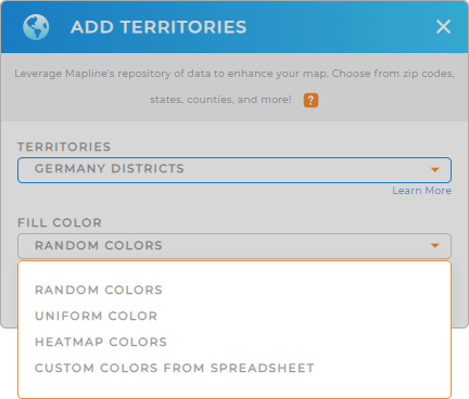 Color-code your Germany districts map in seconds