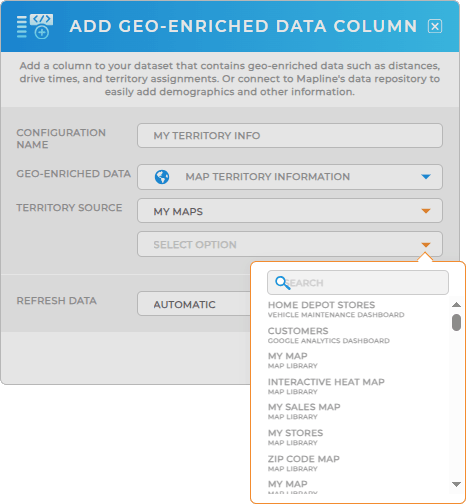Add map territory to your datasets in just a few clicks!