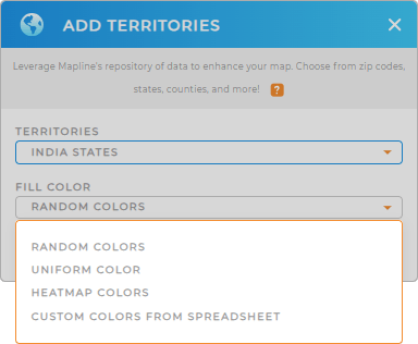 Color-code your India states territory map in seconds