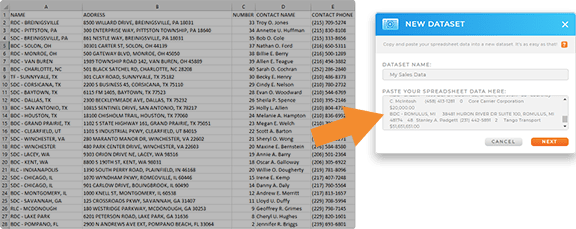 Import sales data into Mapline