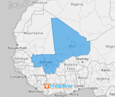 Map of Mali regions