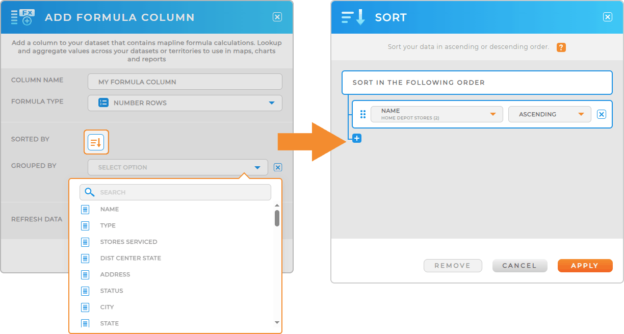 Easily number dataset rows in Mapline