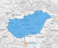 Map of Hungary districts
