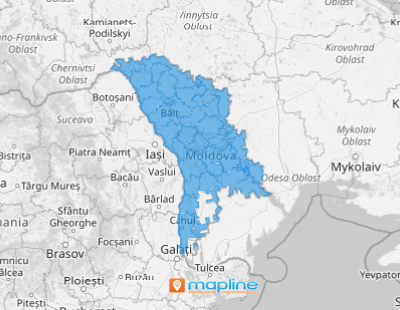 Map of Moldova districts