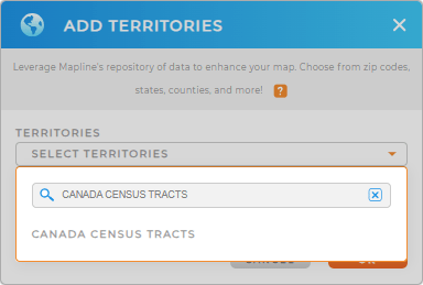 Add Canada census tracts to your map in Mapline
