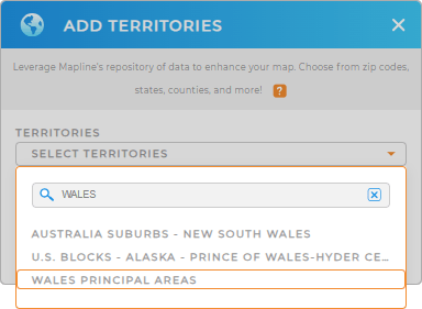 Add Wales Principal Areas to your map in Mapline