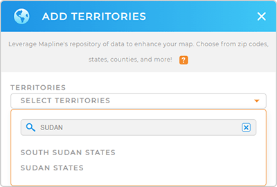 Add Sudan states to your Mapline map