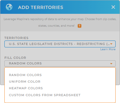 Color-code your U.S. State Legislative Districts territory map in seconds