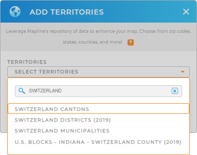 Add Switzerland Cantons to your map in Mapline