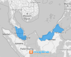 Map of Malaysia states and territories
