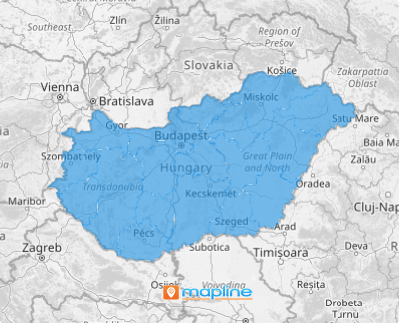 Map of Hungary counties