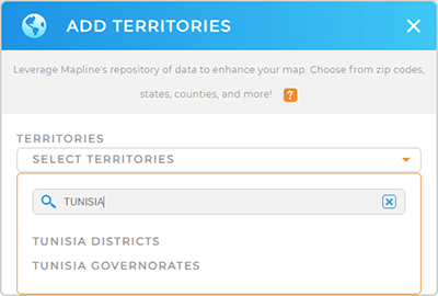 Add Tunisia governorates to your map