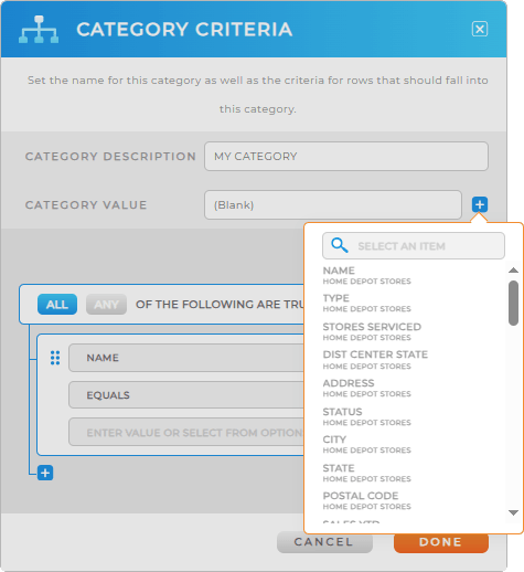 category criteria helps you categorize your data