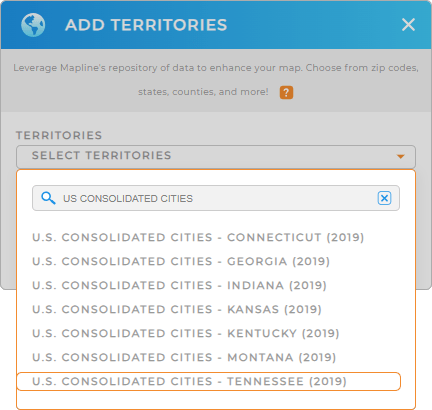  Add US Consolidated Cities